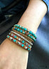 Boho Bracelet, Layers Leather Wrap Bracelet, 6 mm Jasper Stones
